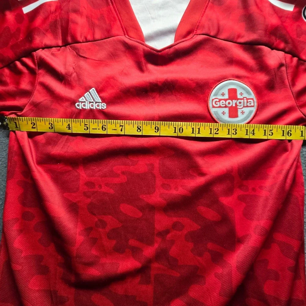 Adidas Georgia National Team Soccer Jersey Red Camo Aeroready Mens XS UEFA Patch
